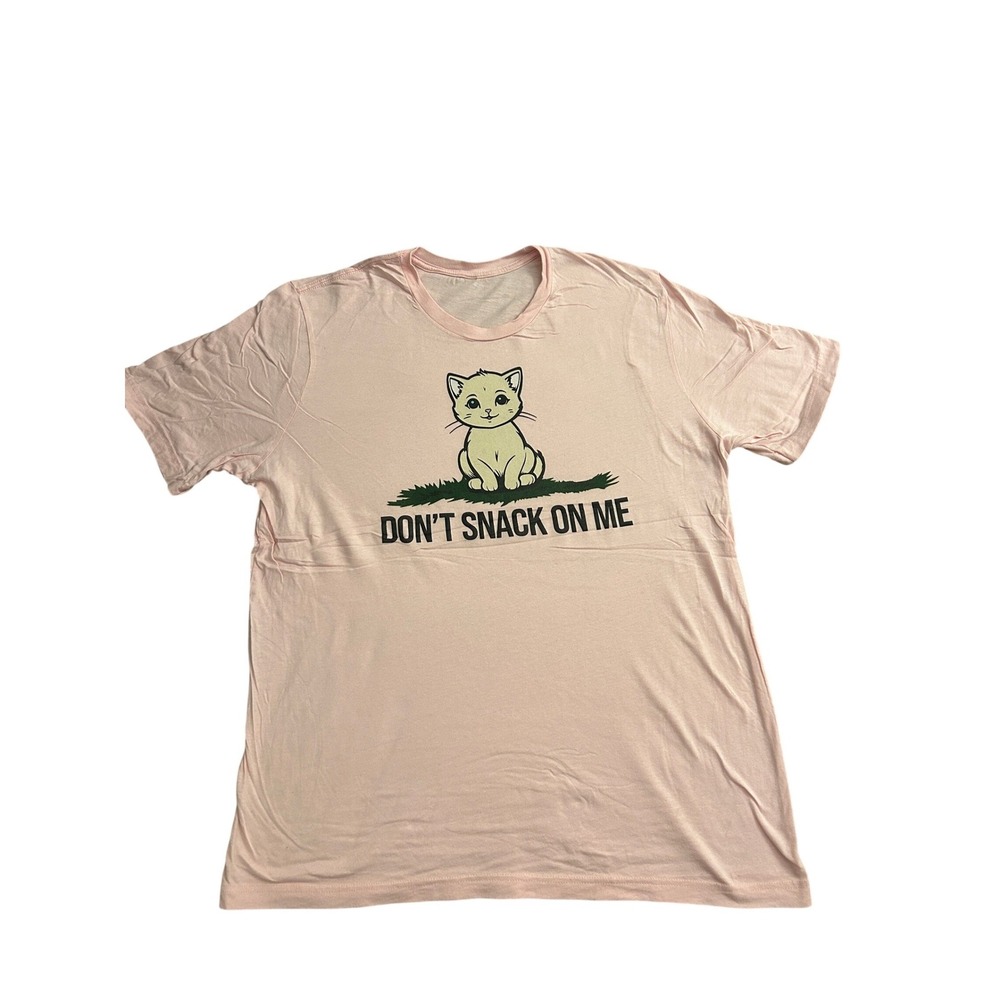 Unbranded Don't Snack On Me T-Shirt Mens XL Pink Excellent Gadsden Parody Cat